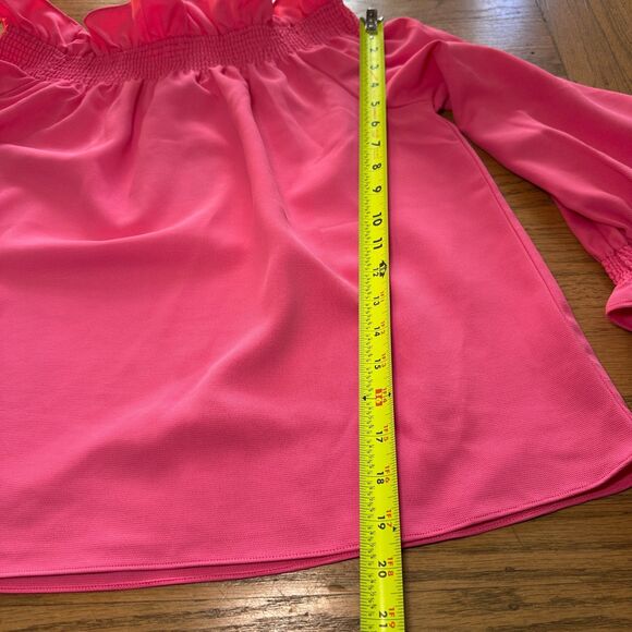 NWT Tuckernuck Marguerite Blouse M Pink Smocked Ruffled Romantic Feminine - Picture 7 of 7